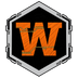 WebbWorks orange woodgrain W with circuit details inside a silver hexagon